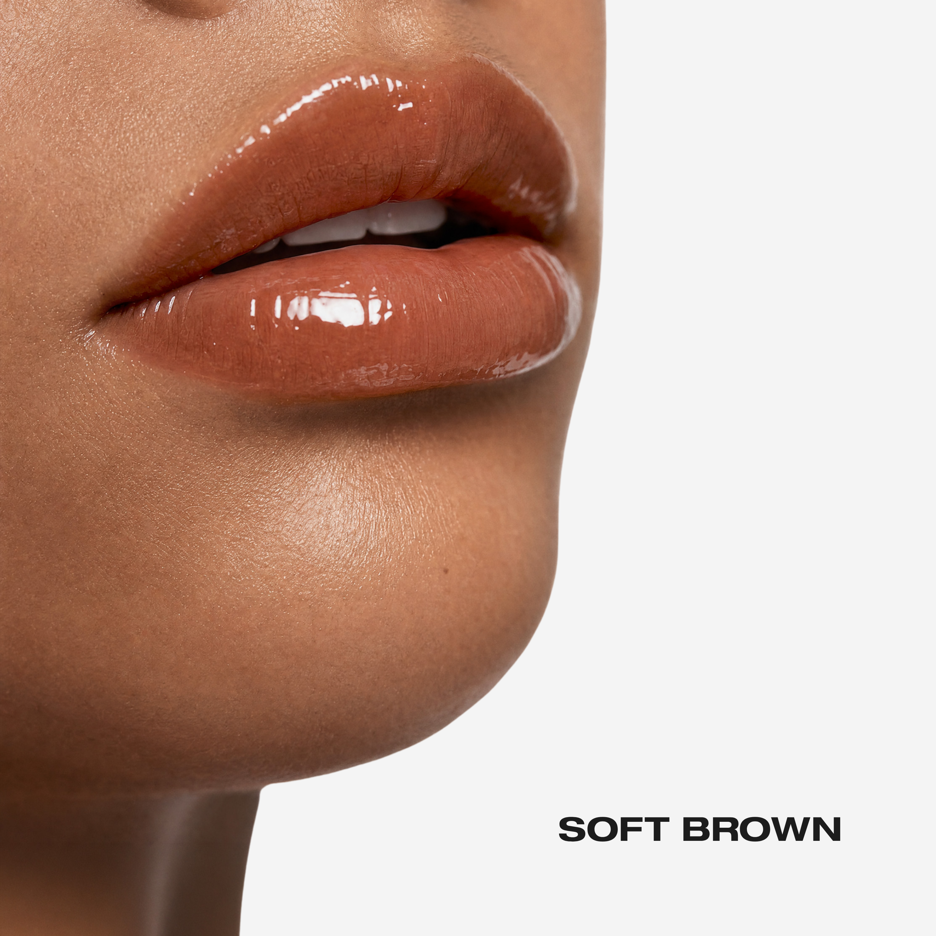 SOPHIA MAE Lip Glaze brown lips.