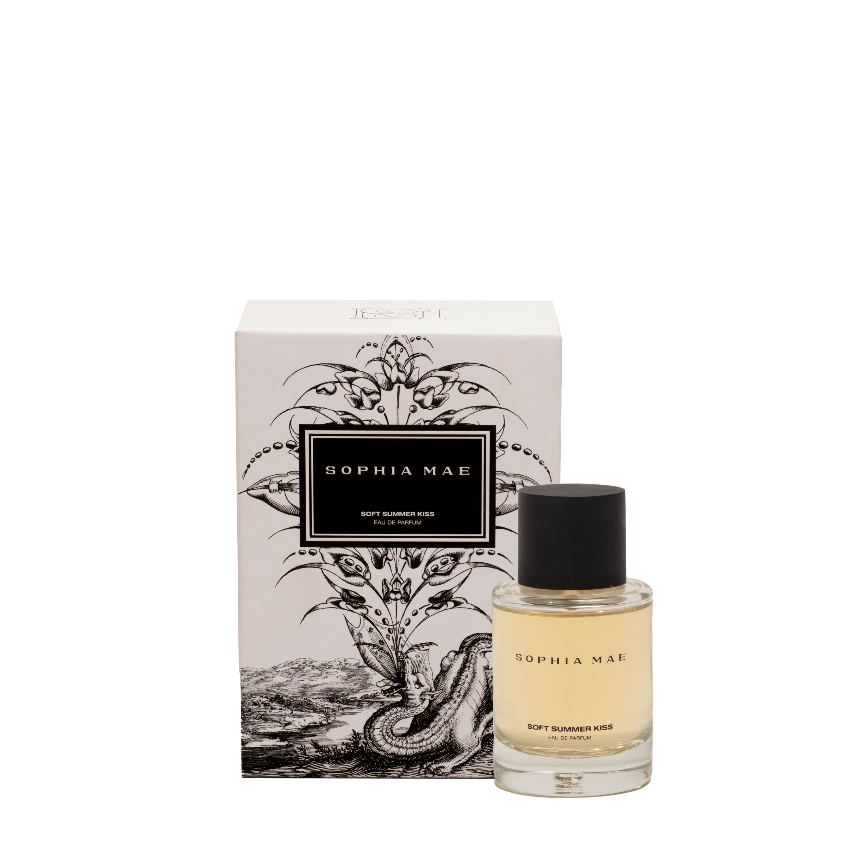Elegant perfume bottle capturing the essence of soft skin, salt air, and golden summer evenings.