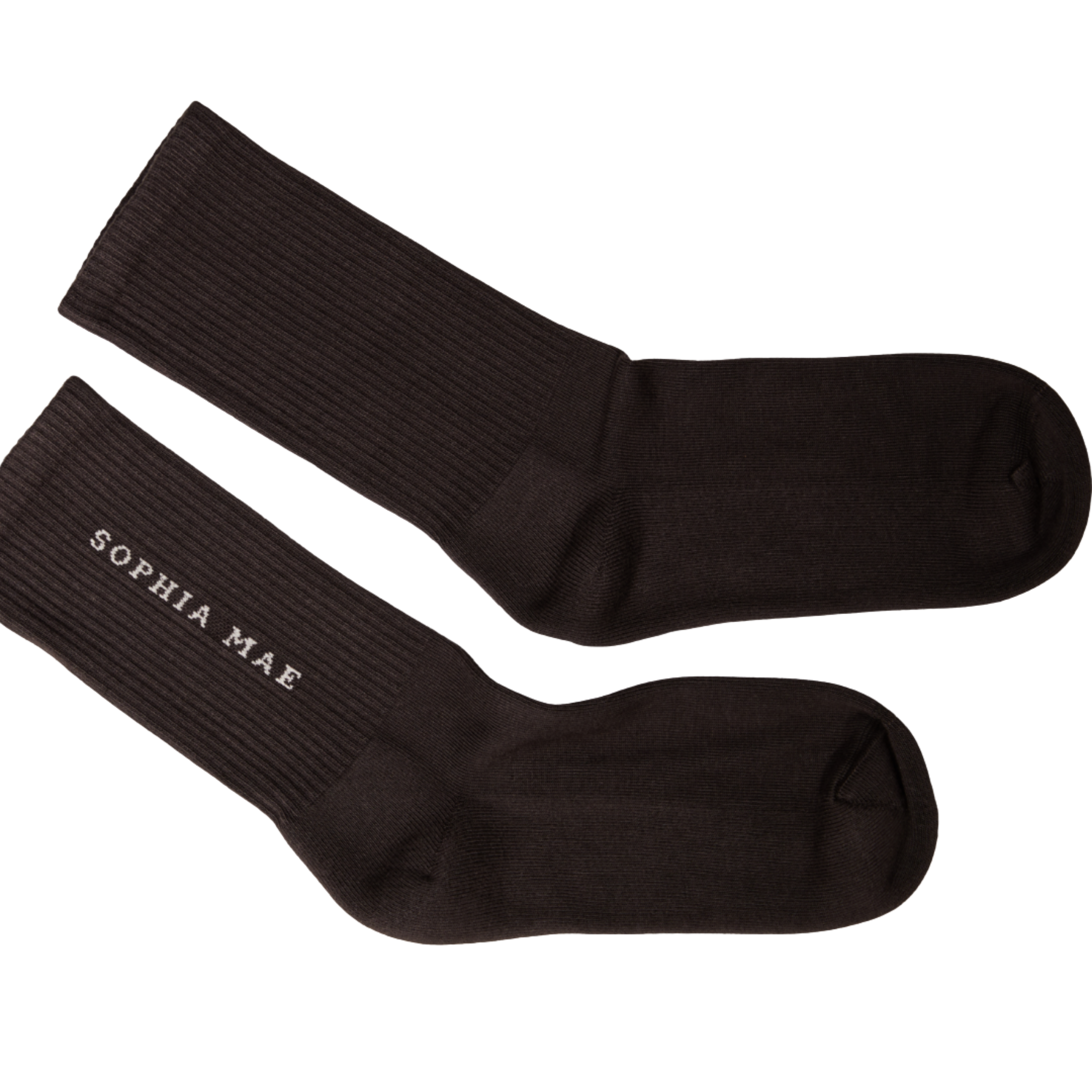 SOPHIA MAE Signature Socks – luxury cotton socks in timeless charcoal with extra-thick footbed for all-day comfort and elegant everyday wear.