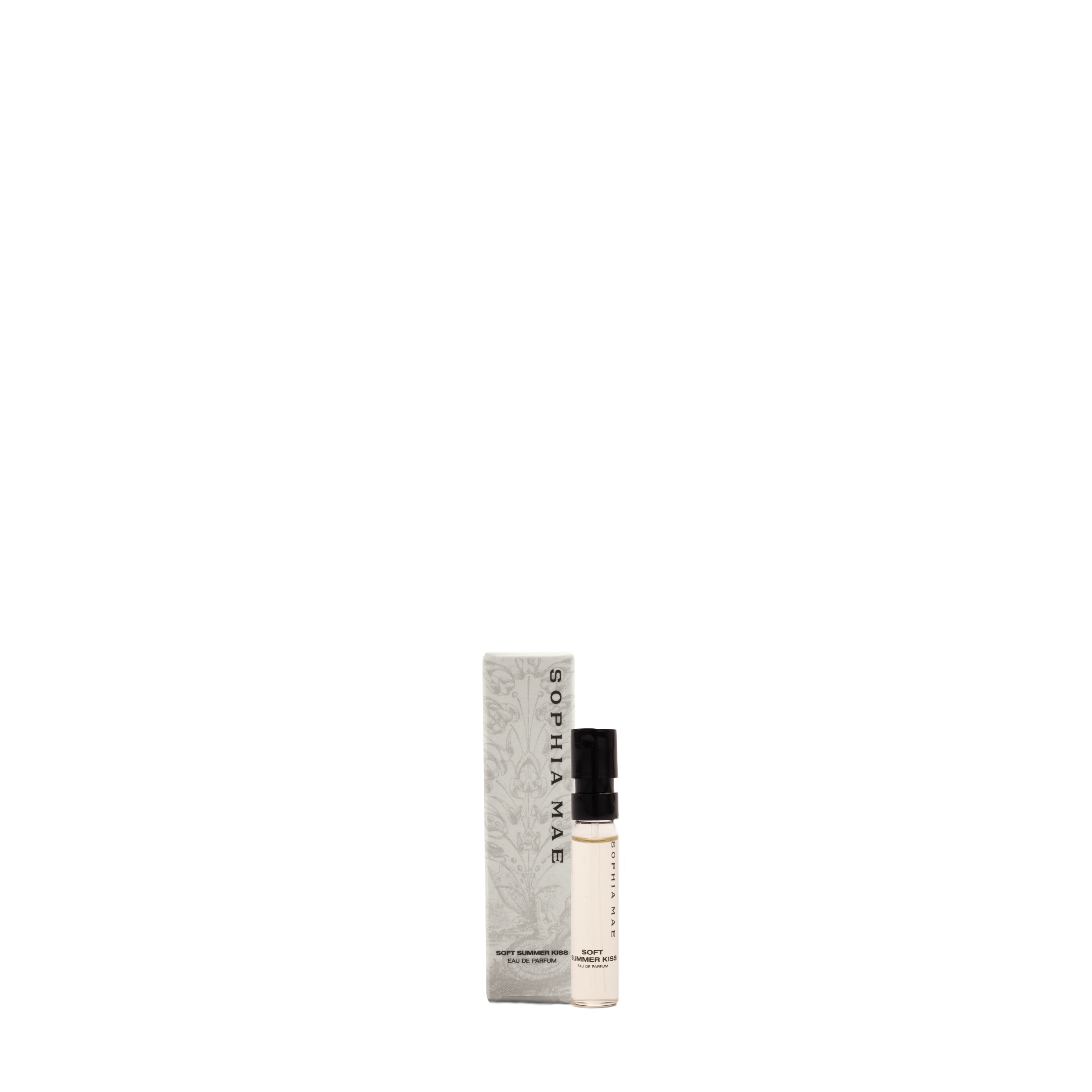 Soft Summer Kiss sample captures a warm blend of peach, coconut and soft woods in a radiant summer scent.