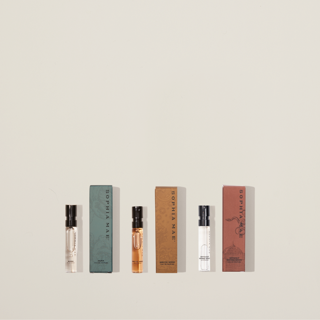 Set of unique eau de parfum samples SOPHIA MAE.