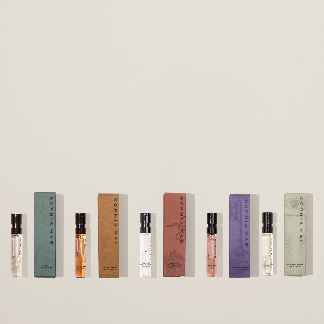 5 SOPHIA MAE eau de parfum samples - eau de parfum discovery set.
