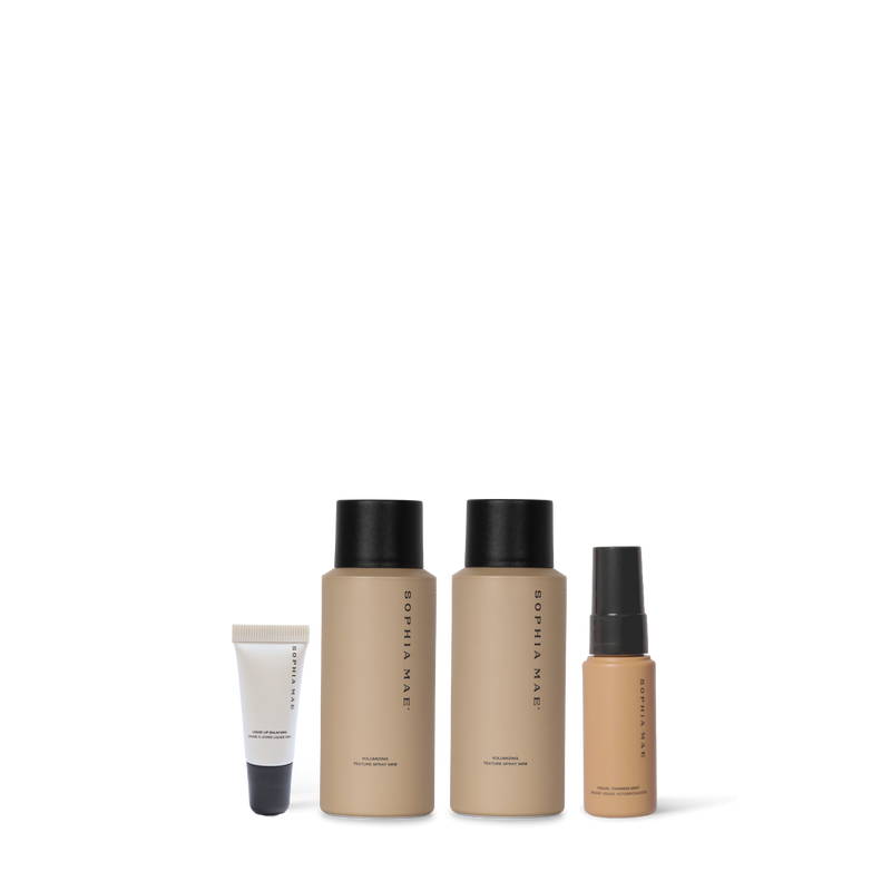 Travel beauty essentials from SOPHIA MAE.