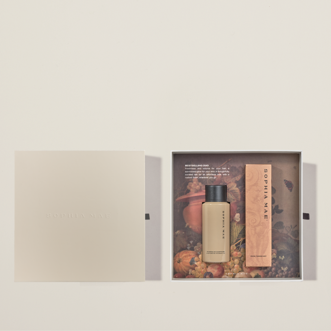 Bestselling giftbox van SOPHIA MAE met beige achtergrond.