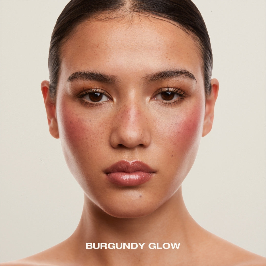Long lasting cream blush from SOPHIA MAE in shade Burgundy Glow.