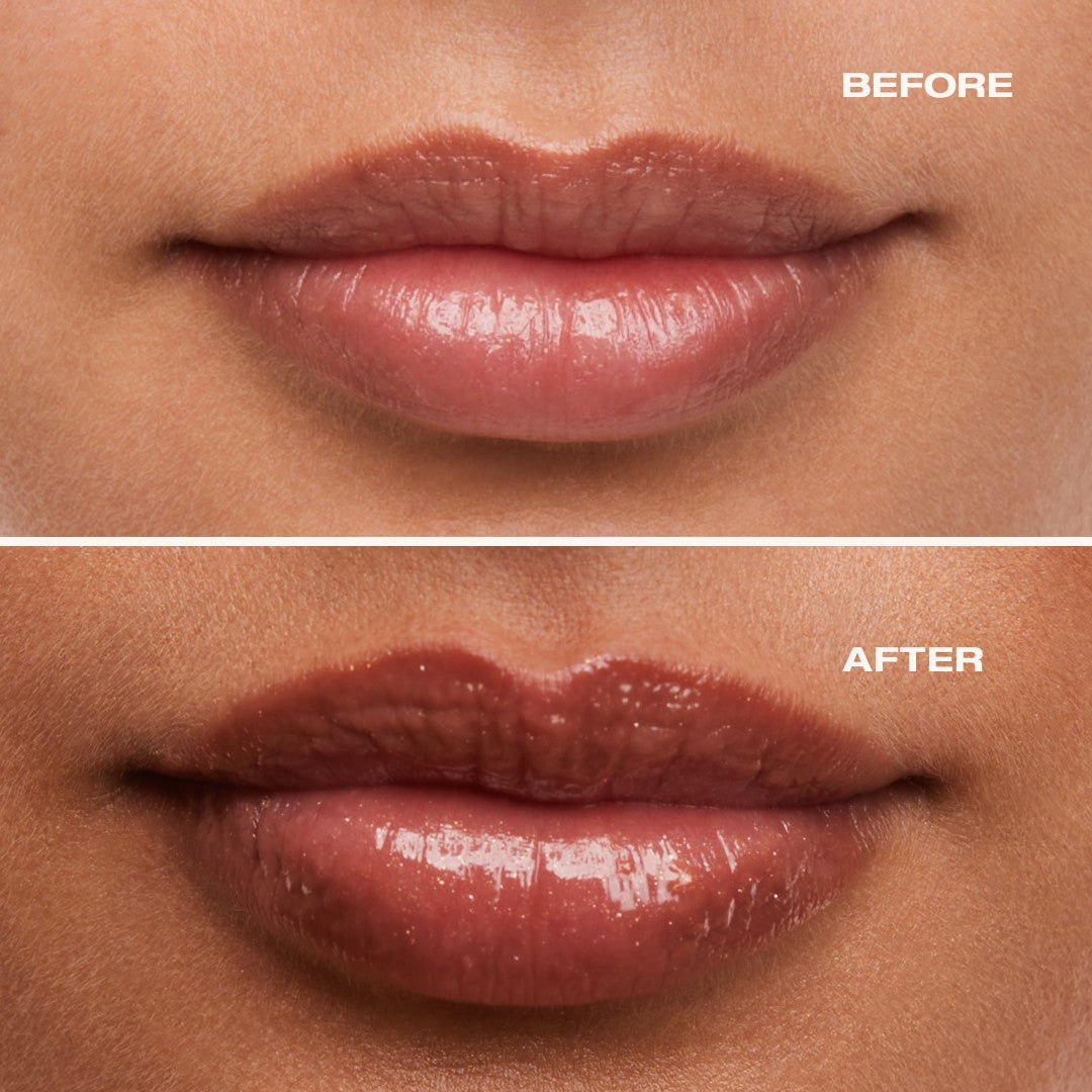 Hydrating lip gloss with plumping effect – lightweight, glossy texture with a refreshing finish and visible volume boost.