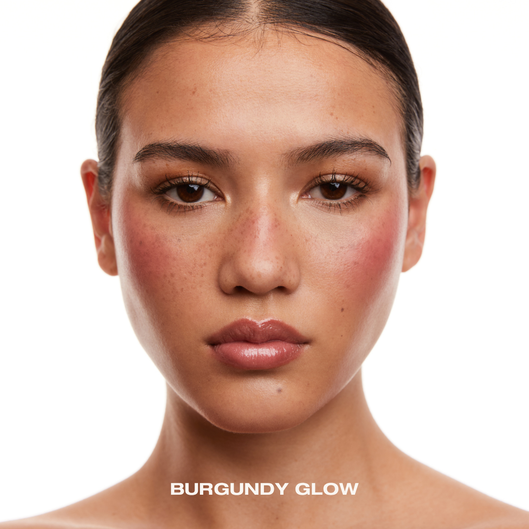 Long lasting cream blush from SOPHIA MAE in shade Burgundy Glow.