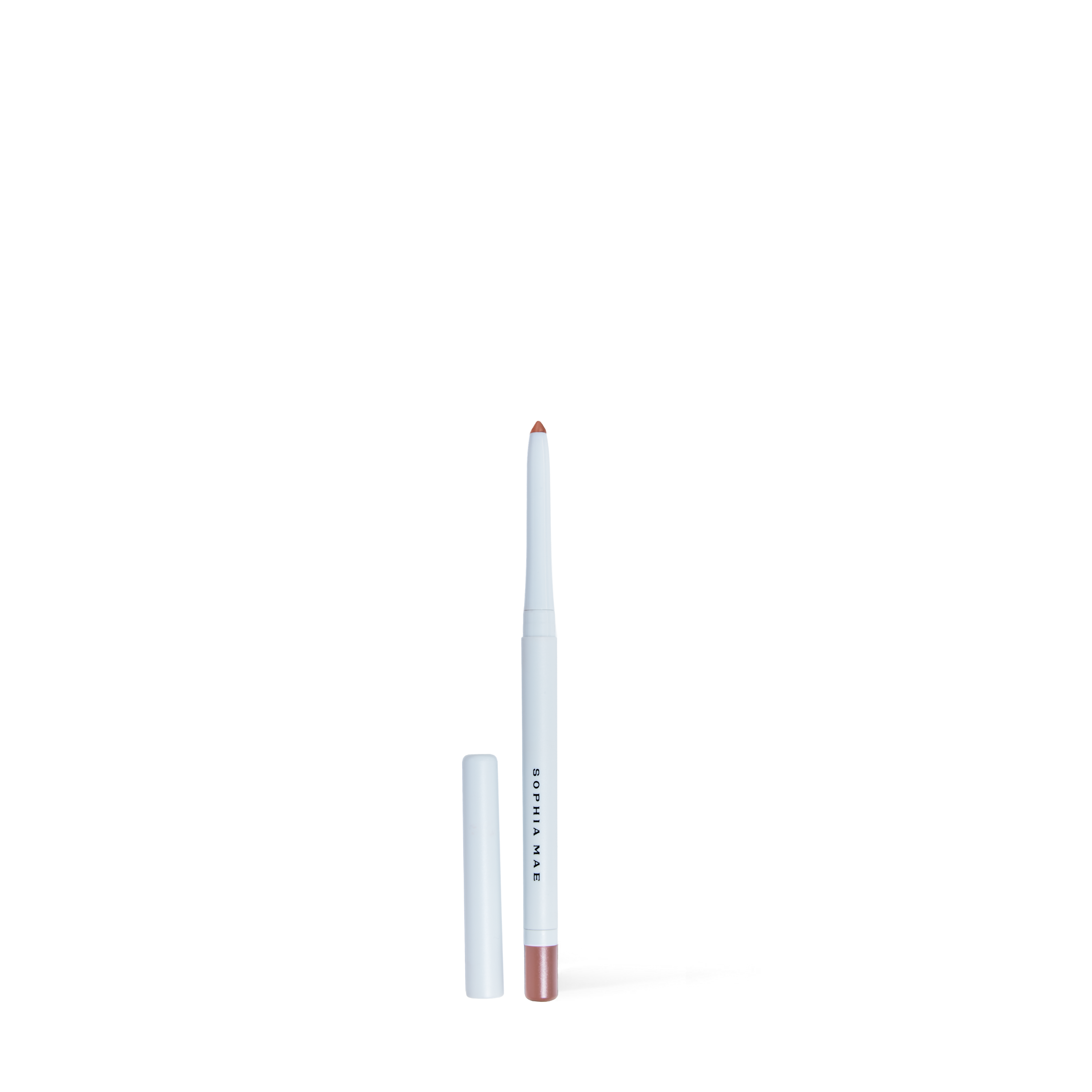 Long lasting lip liner with lip liner sharpener, shade cool taupe from SOPHIA MAE.