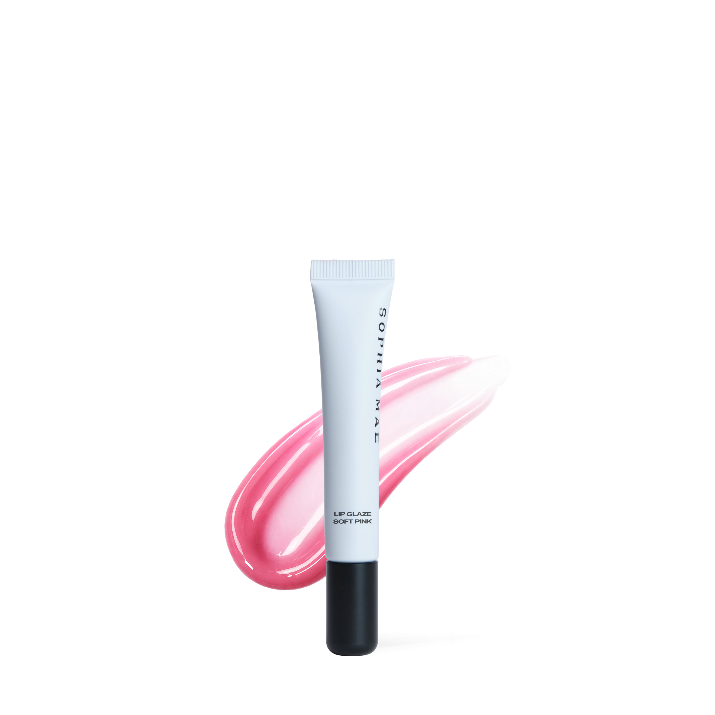 Lip Glaze SOPHIA MAE in pink with transparant background.