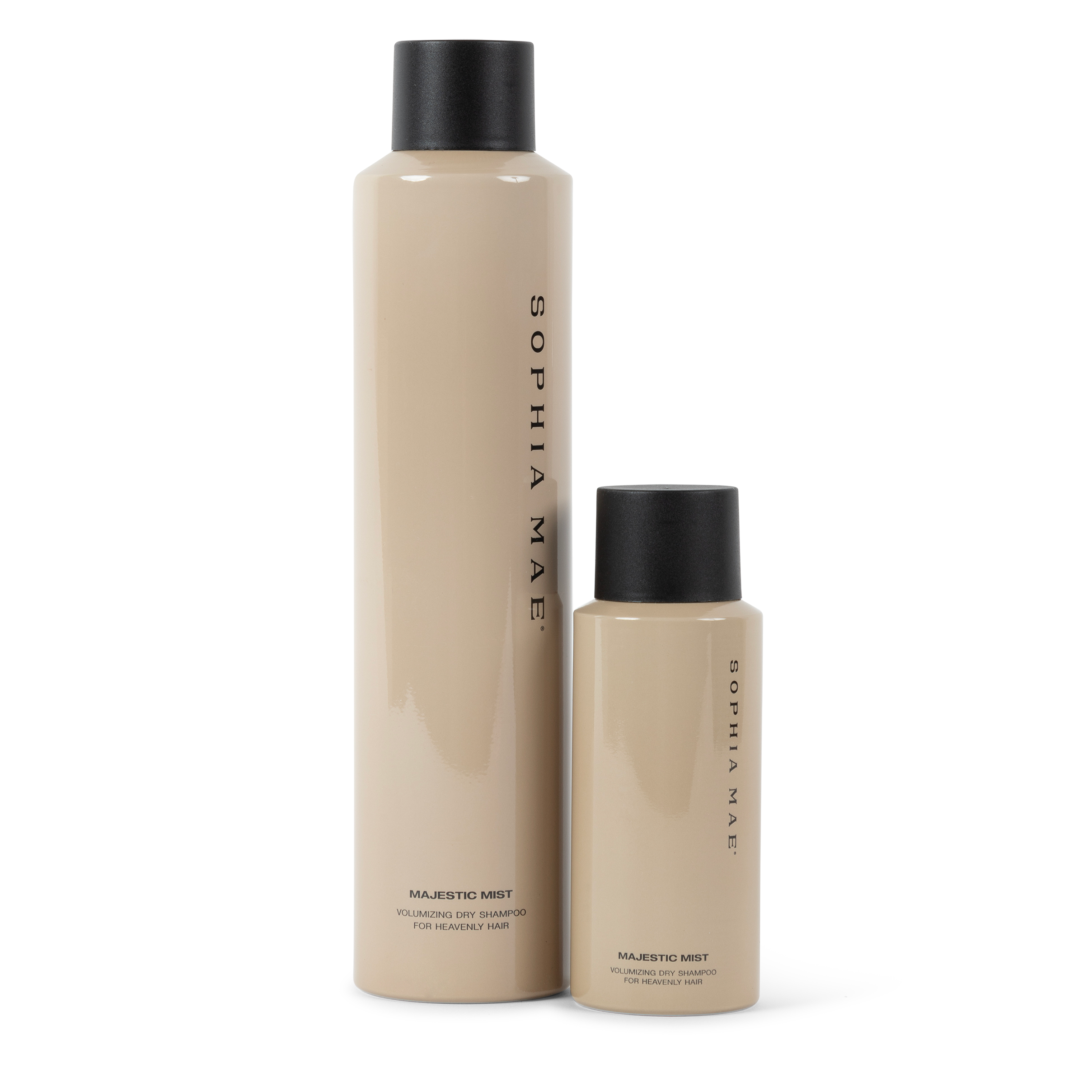 Majestic Mist bundle with 300 ml and 100 ml dry shampoo and volumizing spray for fresh, voluminous hair.