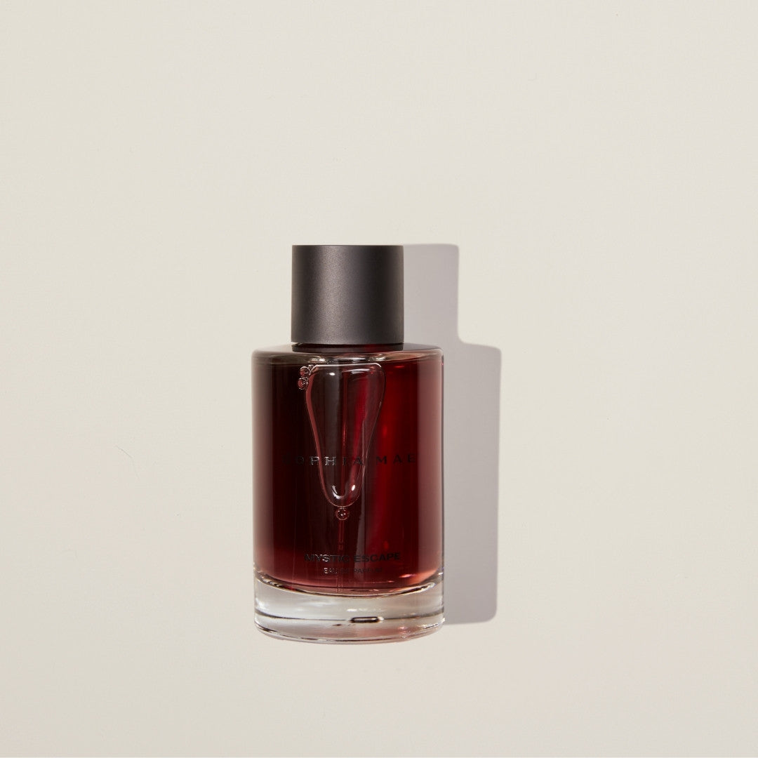 Mystic Escape perfume – romantic and seductive scent with bergamot, violet, and neroli wrapped in soft vanilla and musk.