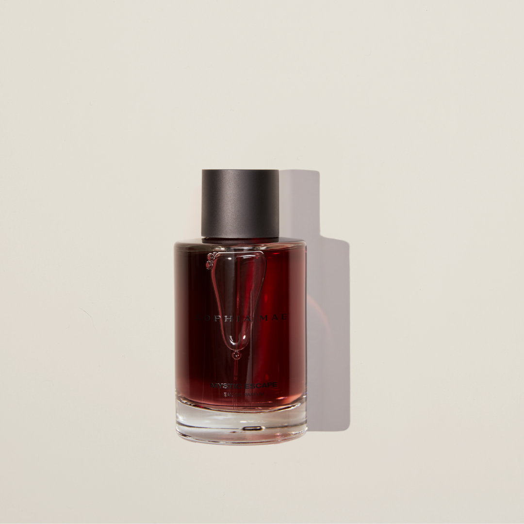 Mystic Escape perfume – romantic and seductive scent with bergamot, violet, and neroli wrapped in soft vanilla and musk.