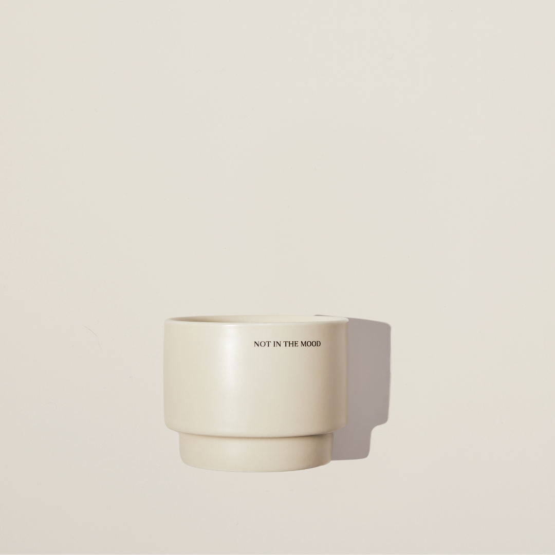 SOPHIA MAE Moody Mug – ceramic mug with ‘Not in the Mood’ message, designed for comforting moments and quiet reflection on low-energy days.