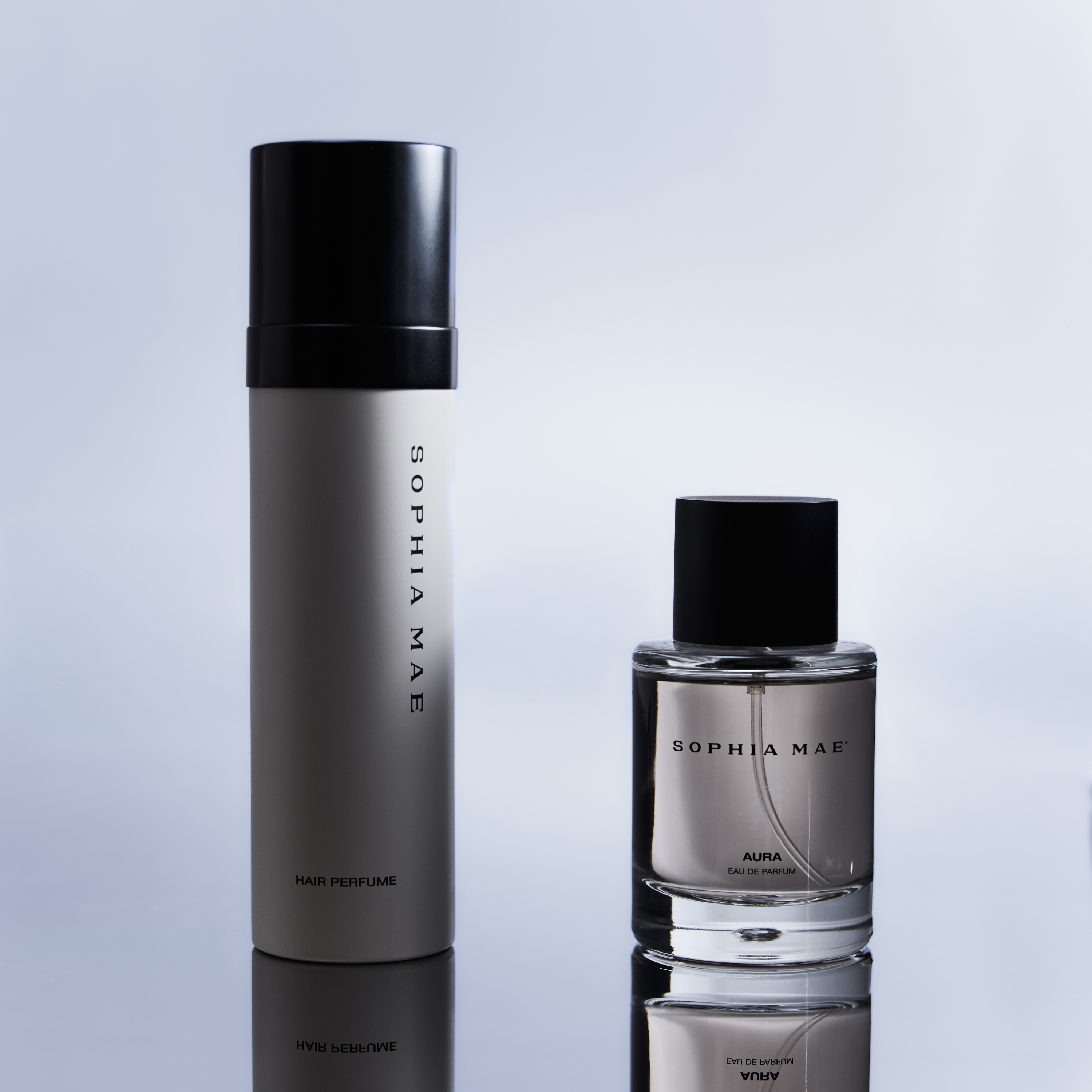 SOPHIA MAE's best seller Aura, in a perfume and perfume for your hair.