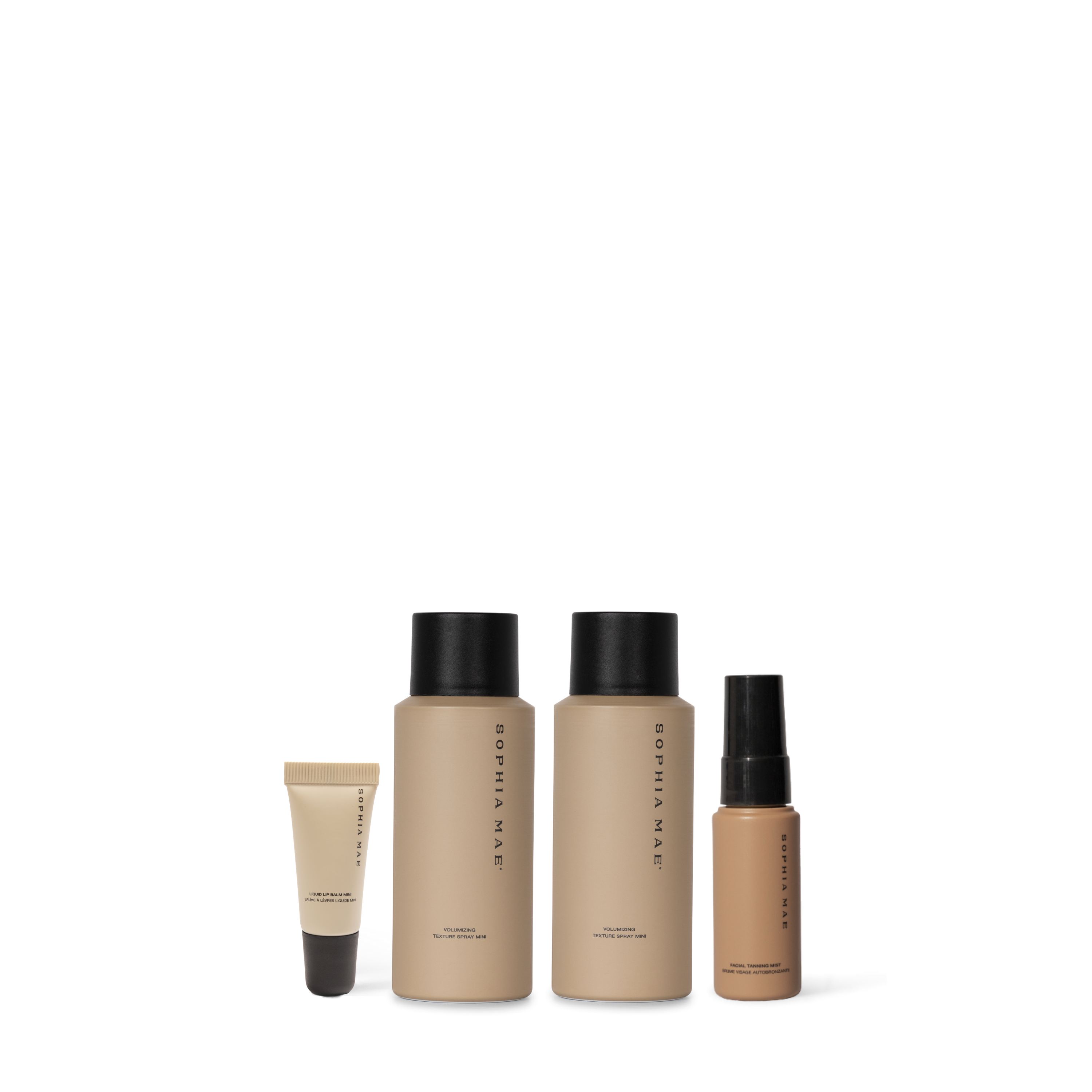 Travel beauty essentials from SOPHIA MAE.