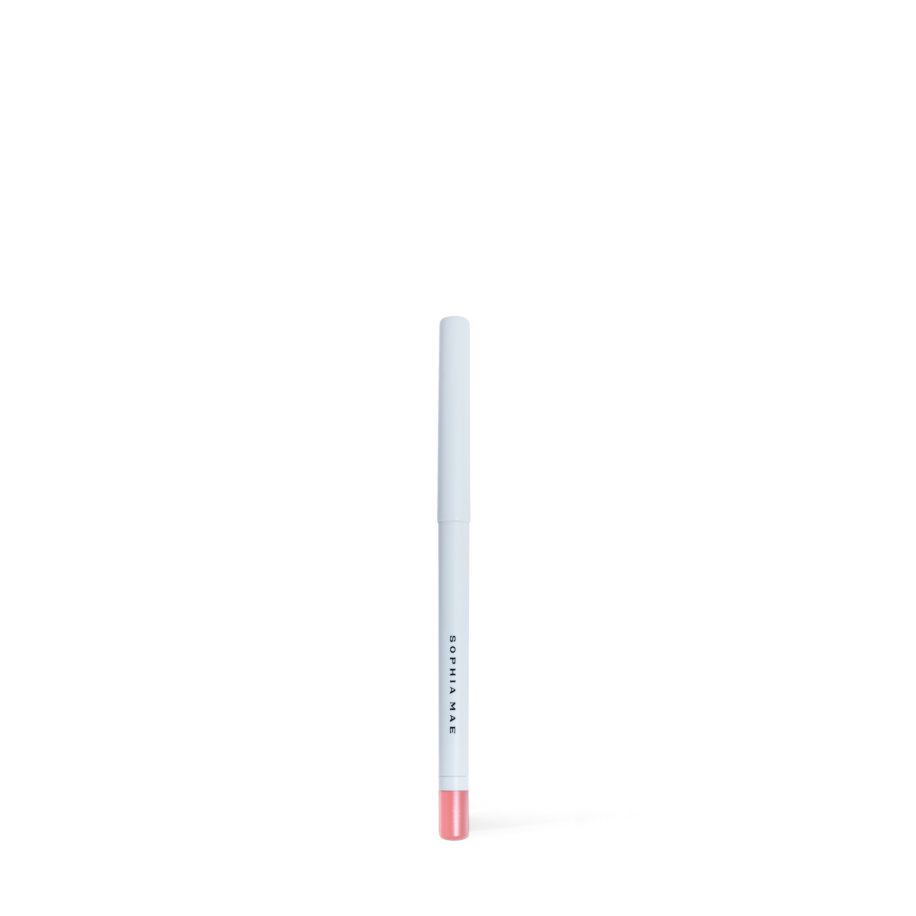 Long lasting lip liner with lip liner sharpener, shade frosted pink from SOPHIA MAE.