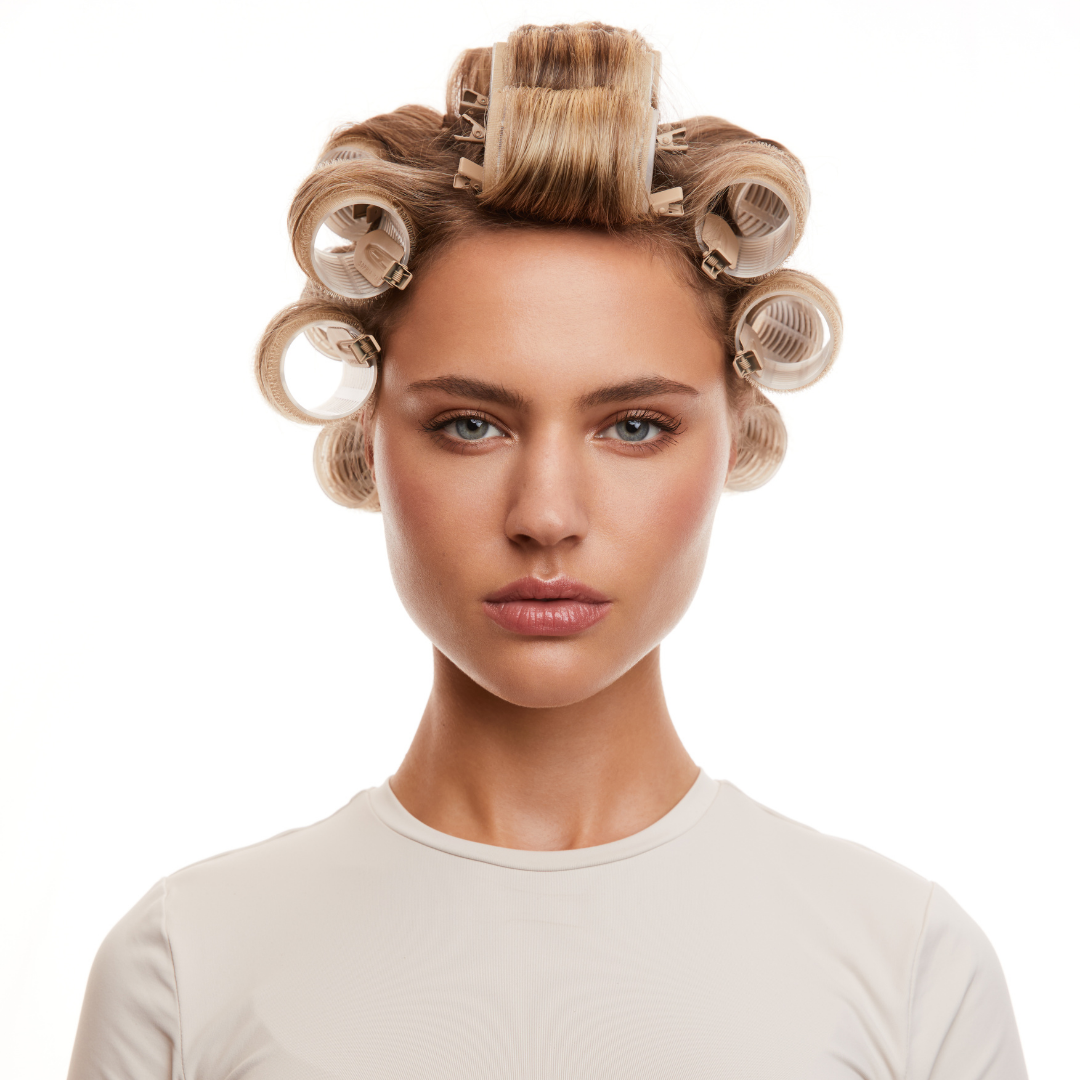 Perfect Hair bundle midi by SOPHIA MAE with velcro rollers and clips for curls.