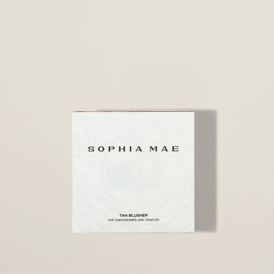 Radiant cream blush with upcycled tomato extract – SOPHIA MAE Tan Blusher brightens, firms, and gives a just-back-from-vacation flush.