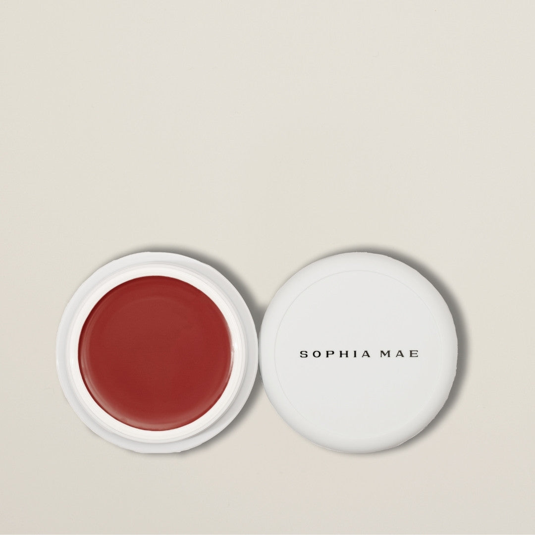 SOPHIA MAE Tan Blusher – creamy, sun-kissed cream blush for a golden-hour glow with hydrating castor and sweet almond oils.