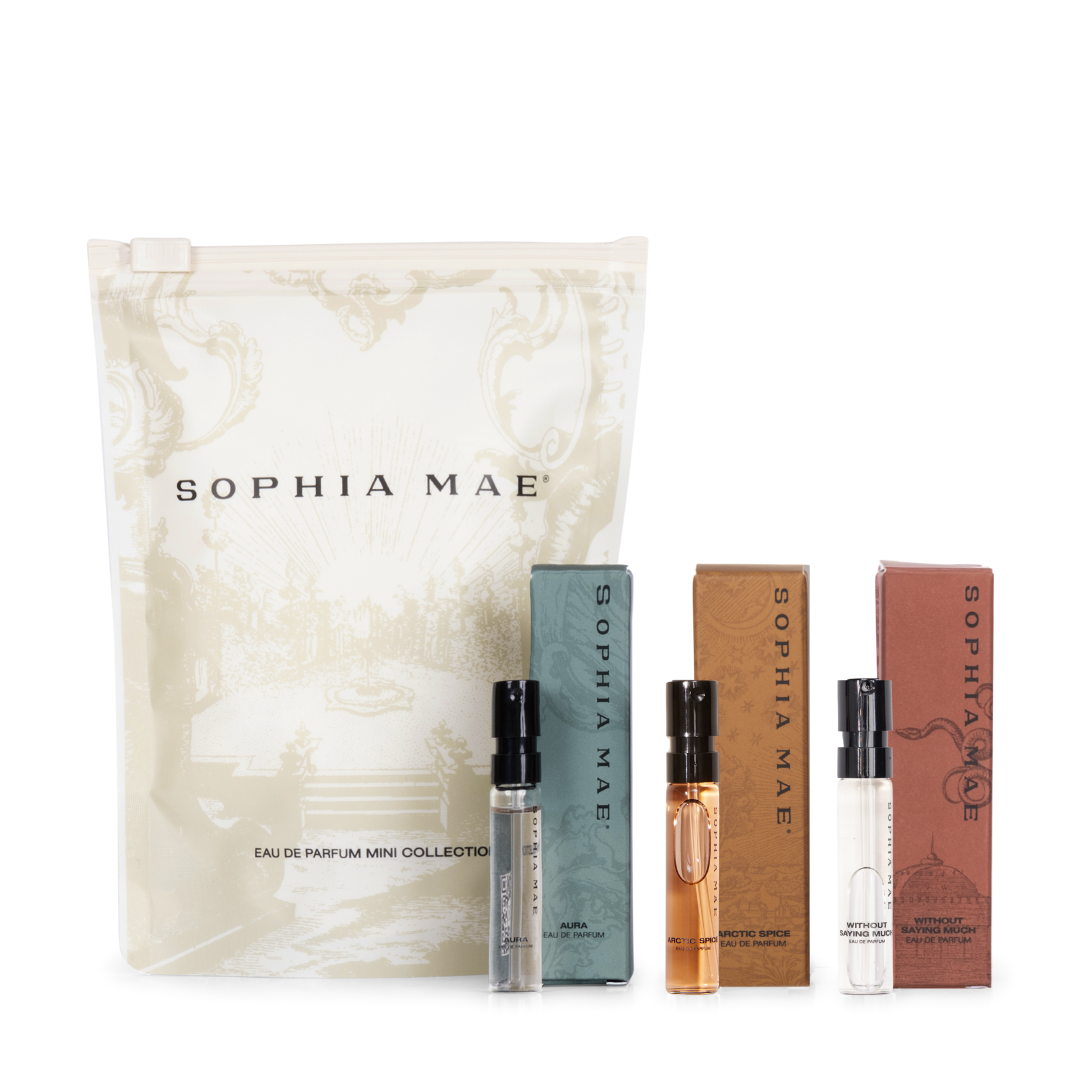 Three eau de parfum samples.