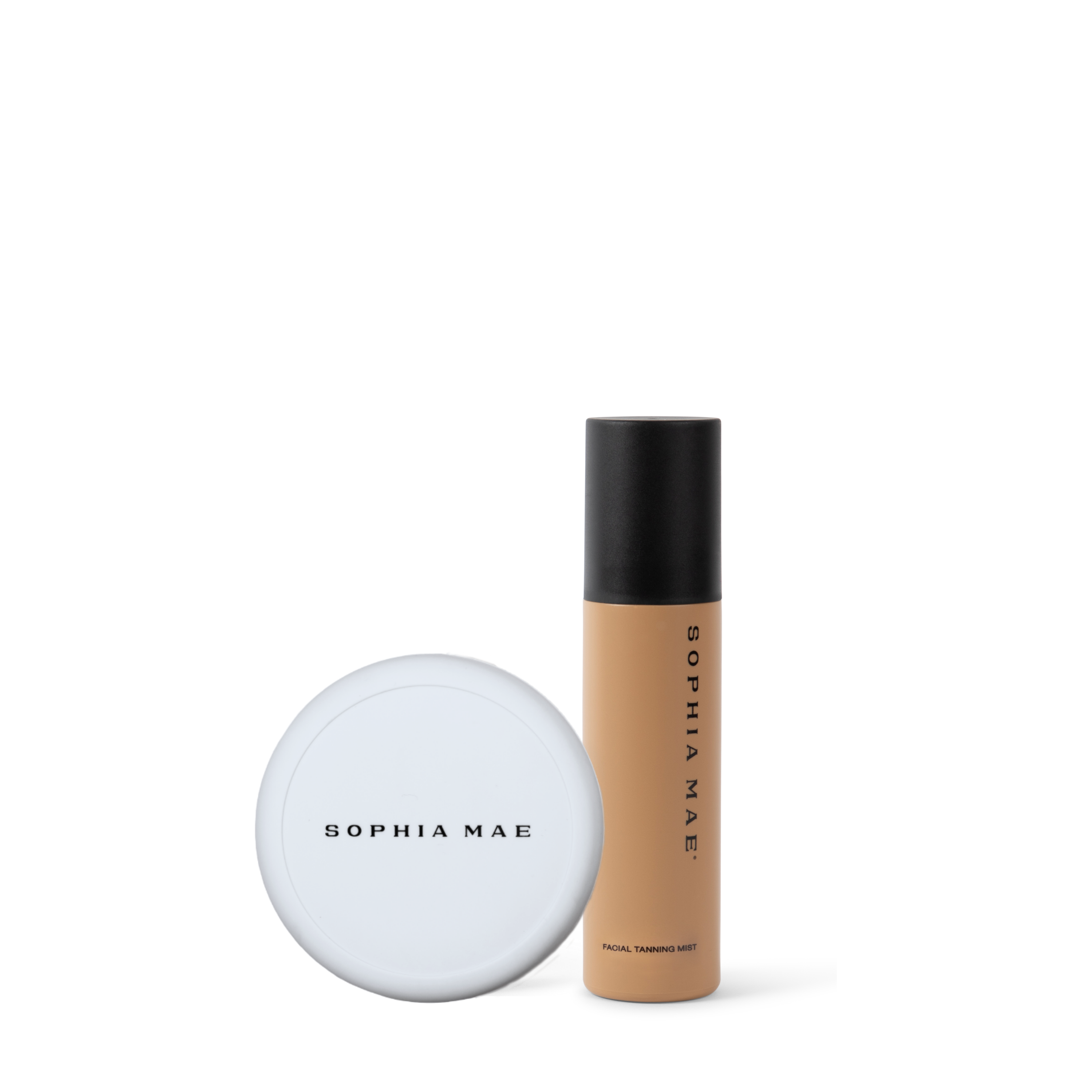 Sun kissed look by SOPHIA MAE with the Ultimate Sunkissed bundle with beige background.