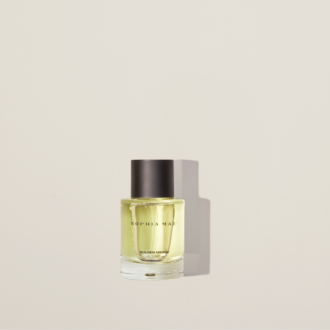 Golden Mirage eau de parfum – radiant summer fragrance with mandarin, orange blossom, amber, and musk for a fresh yet sensual scent.