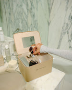 Open SOPHIA MAE Beauty Case filled with makeup and beauty essentials.