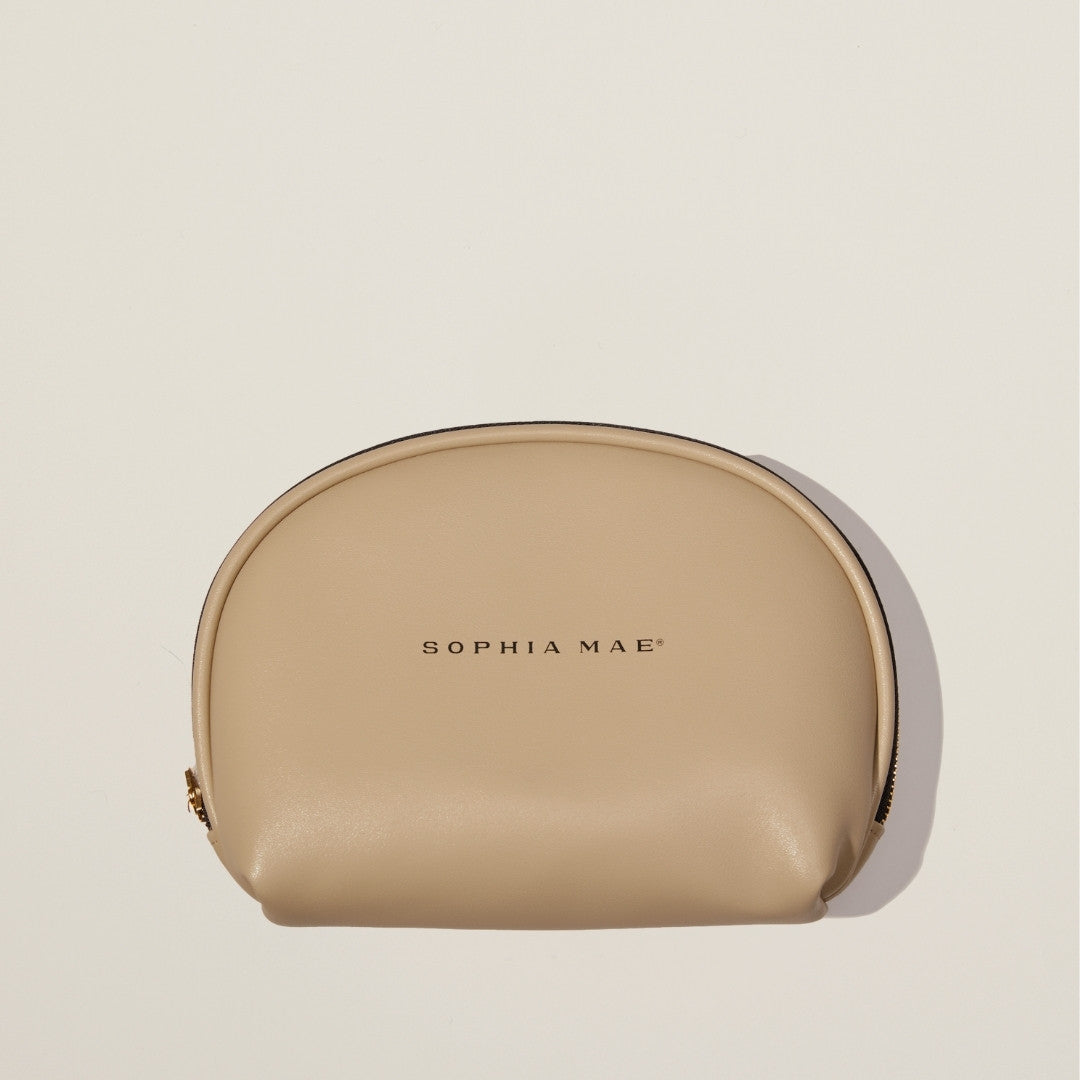 Luxury vegan leather toiletry bag – SOPHIA MAE Beauty Bag keeps your beauty essentials organized in a refined, travel-friendly design.