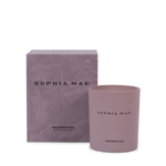 Luxury scented candle for relaxation with the fragrance of fig, amber, coconut and pine