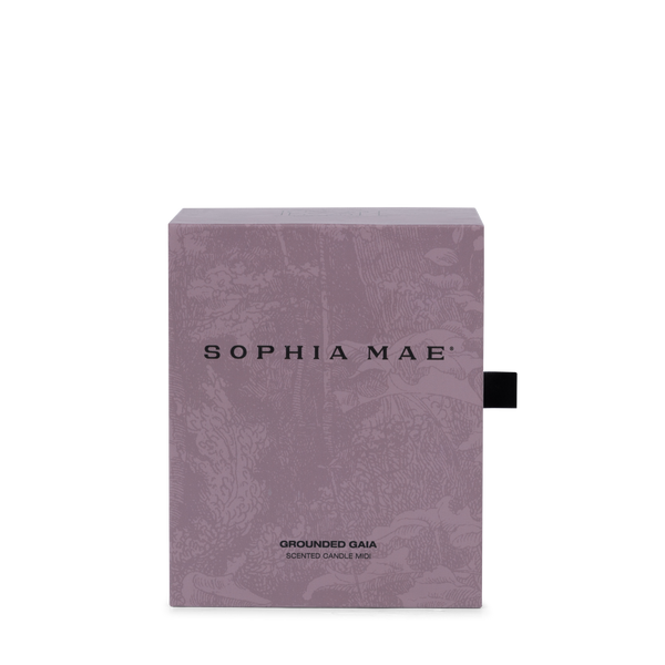 Relaxing luxury scented candle with fig, coconut, and amber – Grounded Gaia enhances your space with tranquility and supports mental health with every purchase.