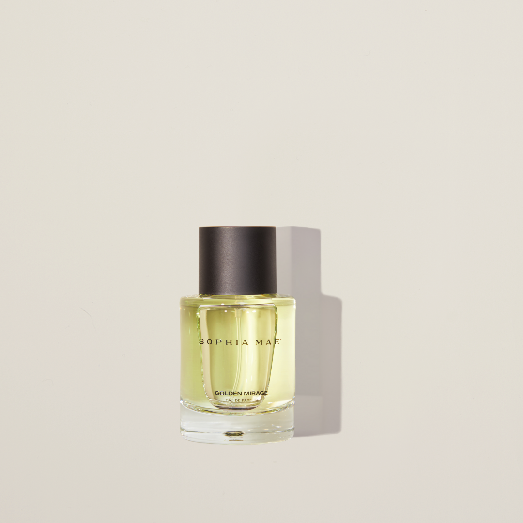 Golden Mirage eau de parfum – radiant summer fragrance with mandarin, orange blossom, amber, and musk for a fresh yet sensual scent.