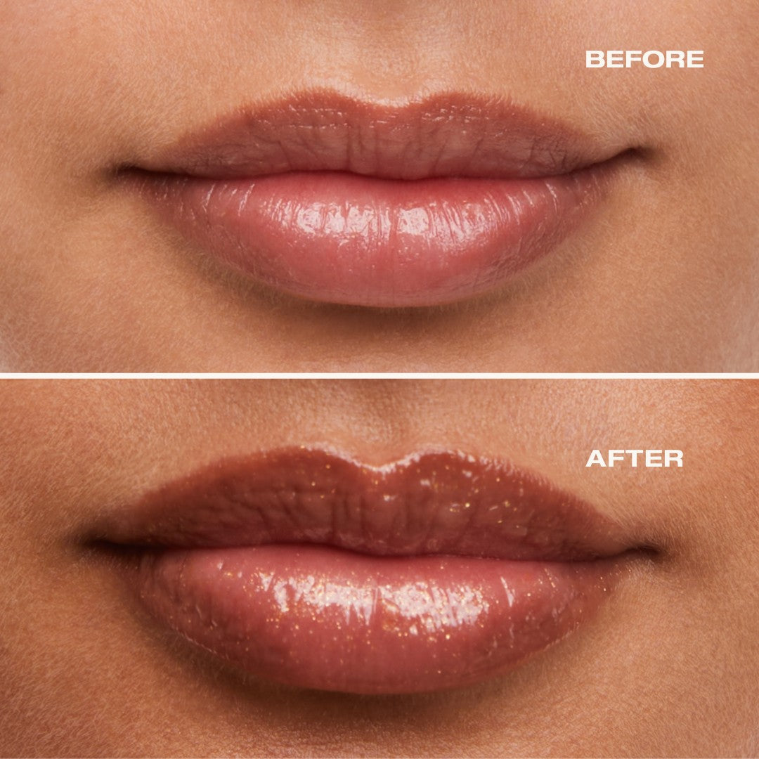 Glossy shimmer lip gloss – adds seductive shine and volume for a glamorous, fuller-lip look.