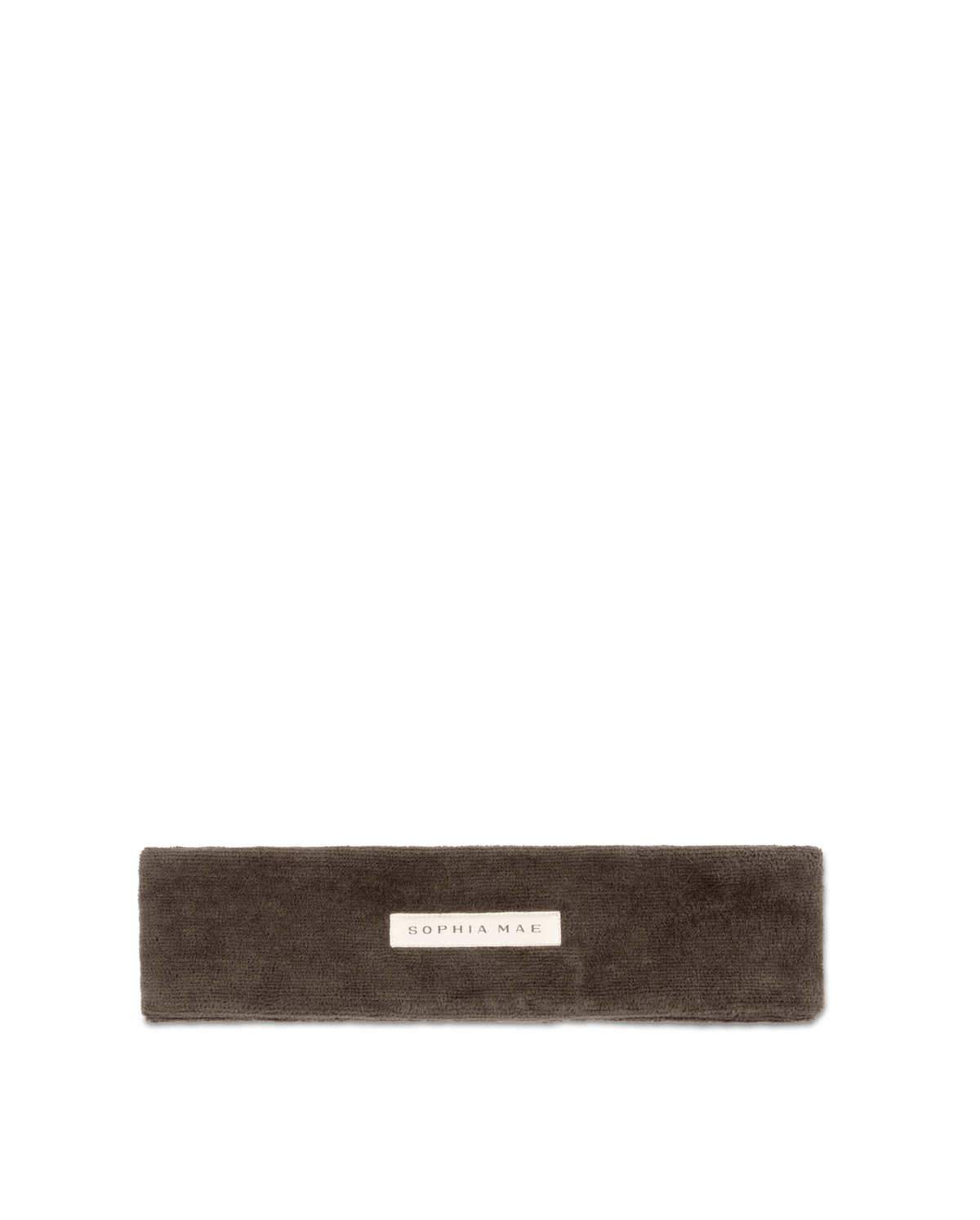 SOPHIA MAE soft brown Headband with logo detail.