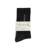 Signature Socks - luxury one-size socks in charcoal gray with SOPHIA MAE logo