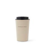 Travel mug to-go cup made from durable stainless steel with a minimalist design
