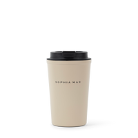 Travel mug to-go cup made from durable stainless steel with a minimalist design