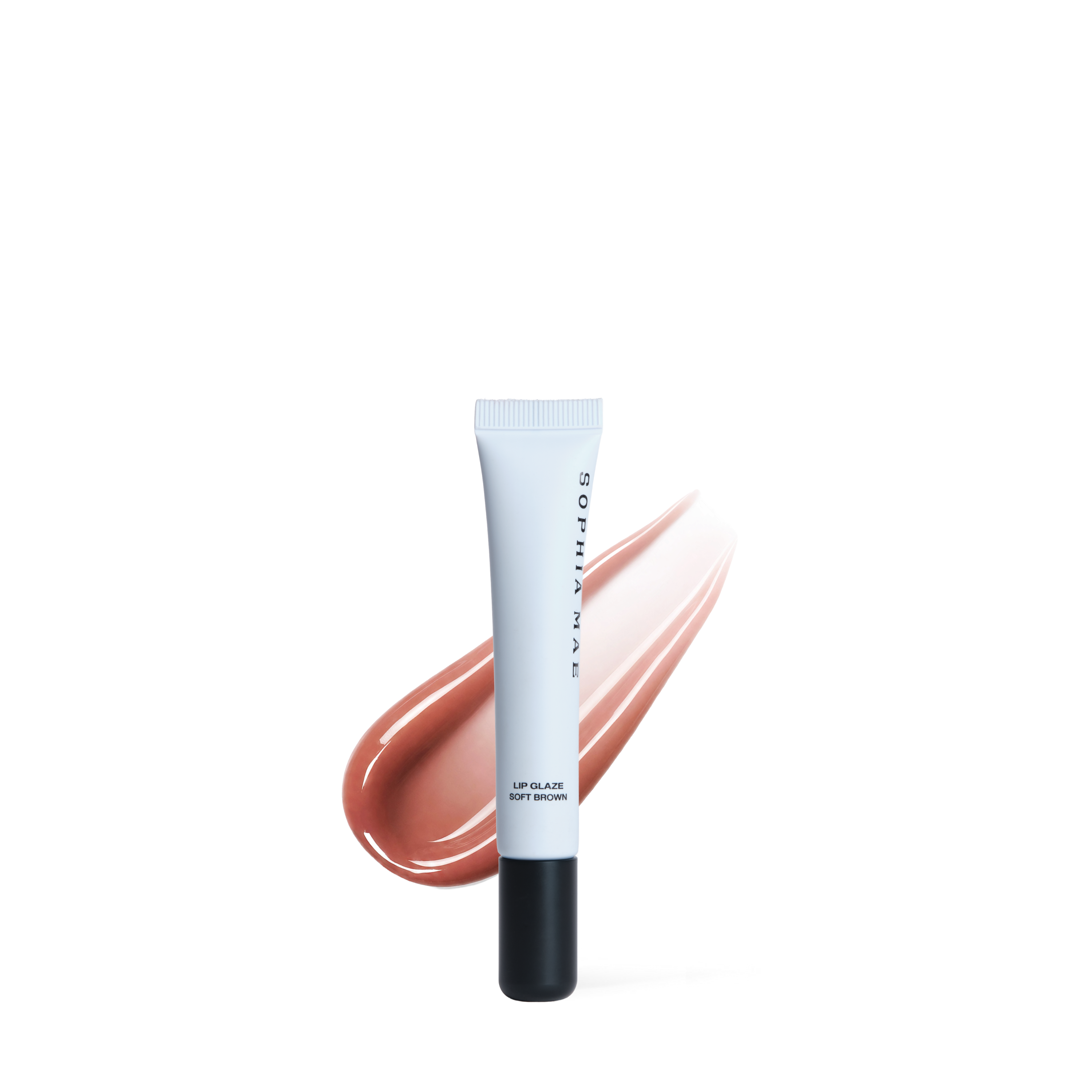 Lip Glaze SOPHIA MAE in brown with transparant background.