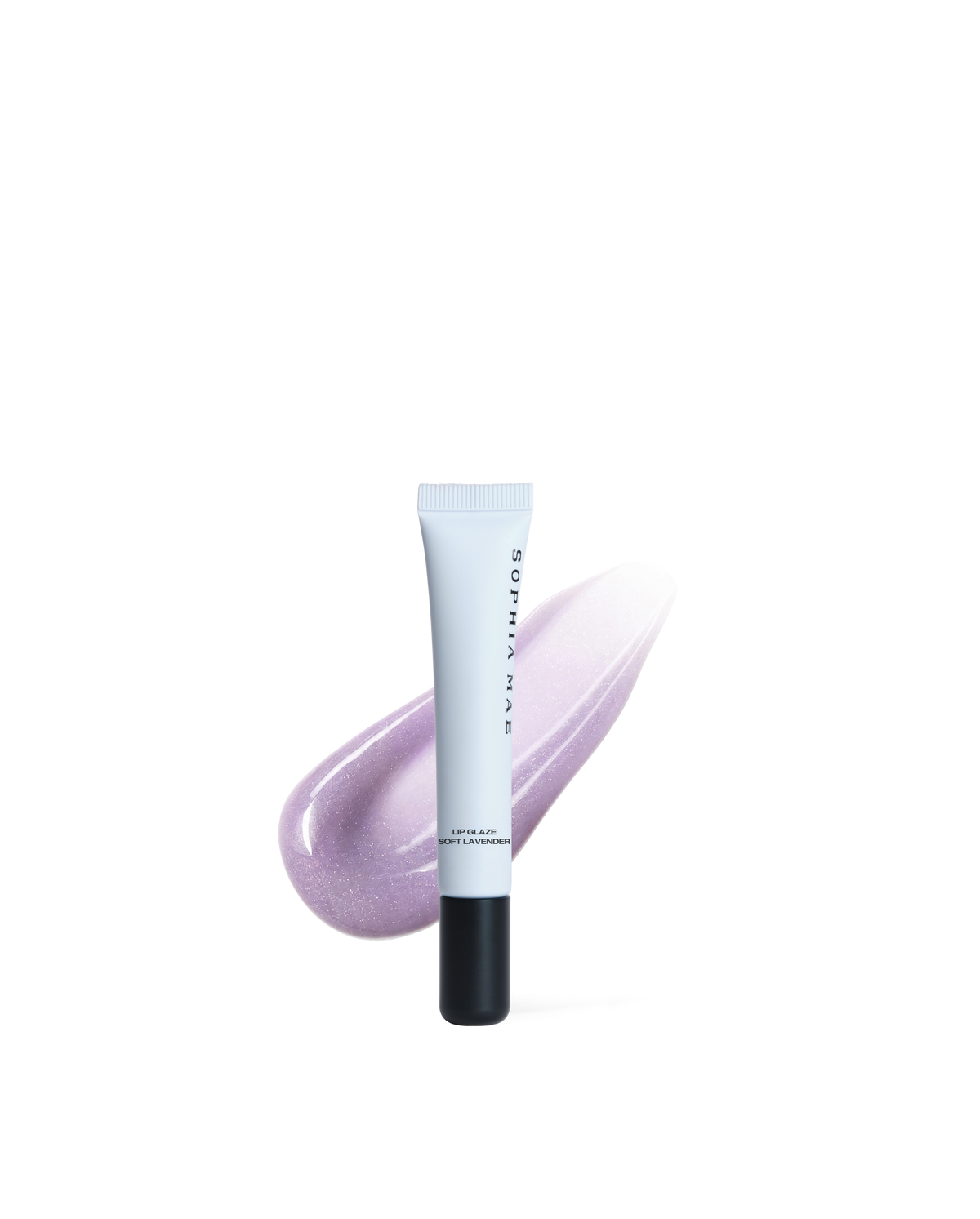 SOPHIA MAE Lip Glaze Soft Lavender with sheer glossy finish.