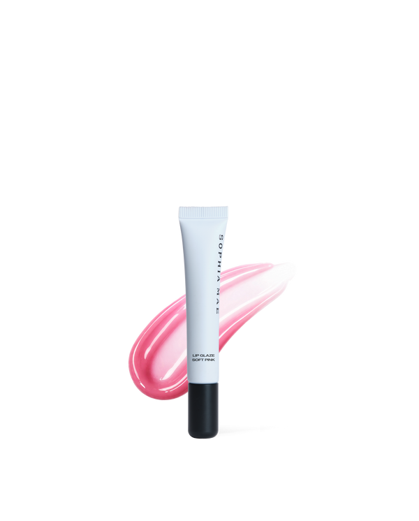SOPHIA MAE Lip Glaze Soft Pink with sheer glossy finish.
