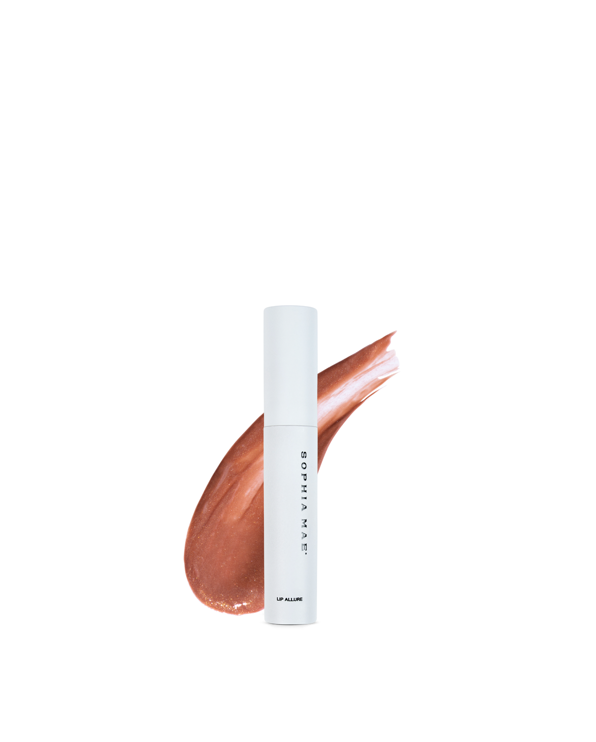 SOPHIA MAE Lip Allure Bare Bliss with warm nude glossy finish.