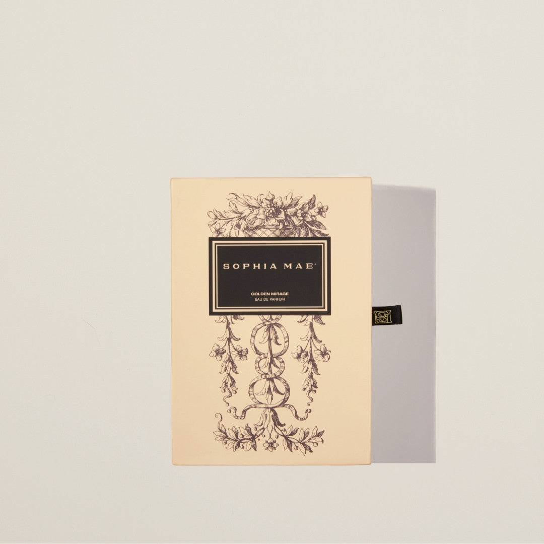 Luxury citrus perfume with a warm musky base – Golden Mirage blends bergamot, orange blossom, and patchouli for timeless summer elegance.