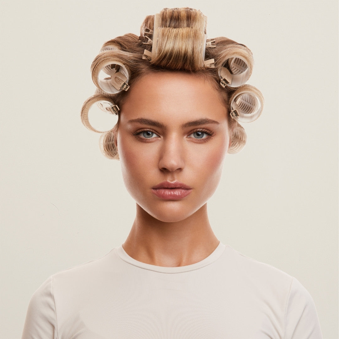 Perfect Hair bundle midi by SOPHIA MAE with velcro rollers and clips for curls.