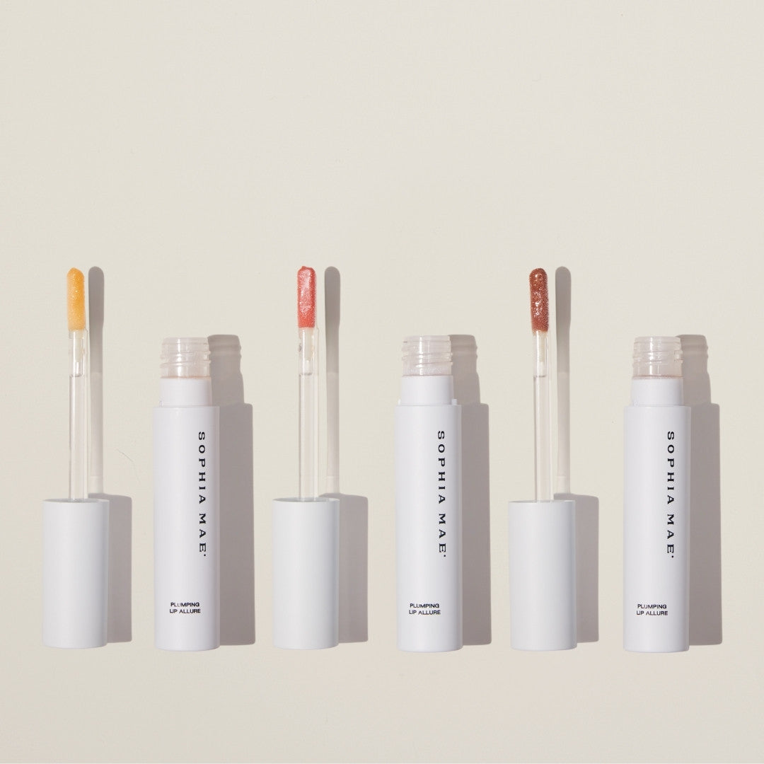 Three lip gloss shades for all skin types.
