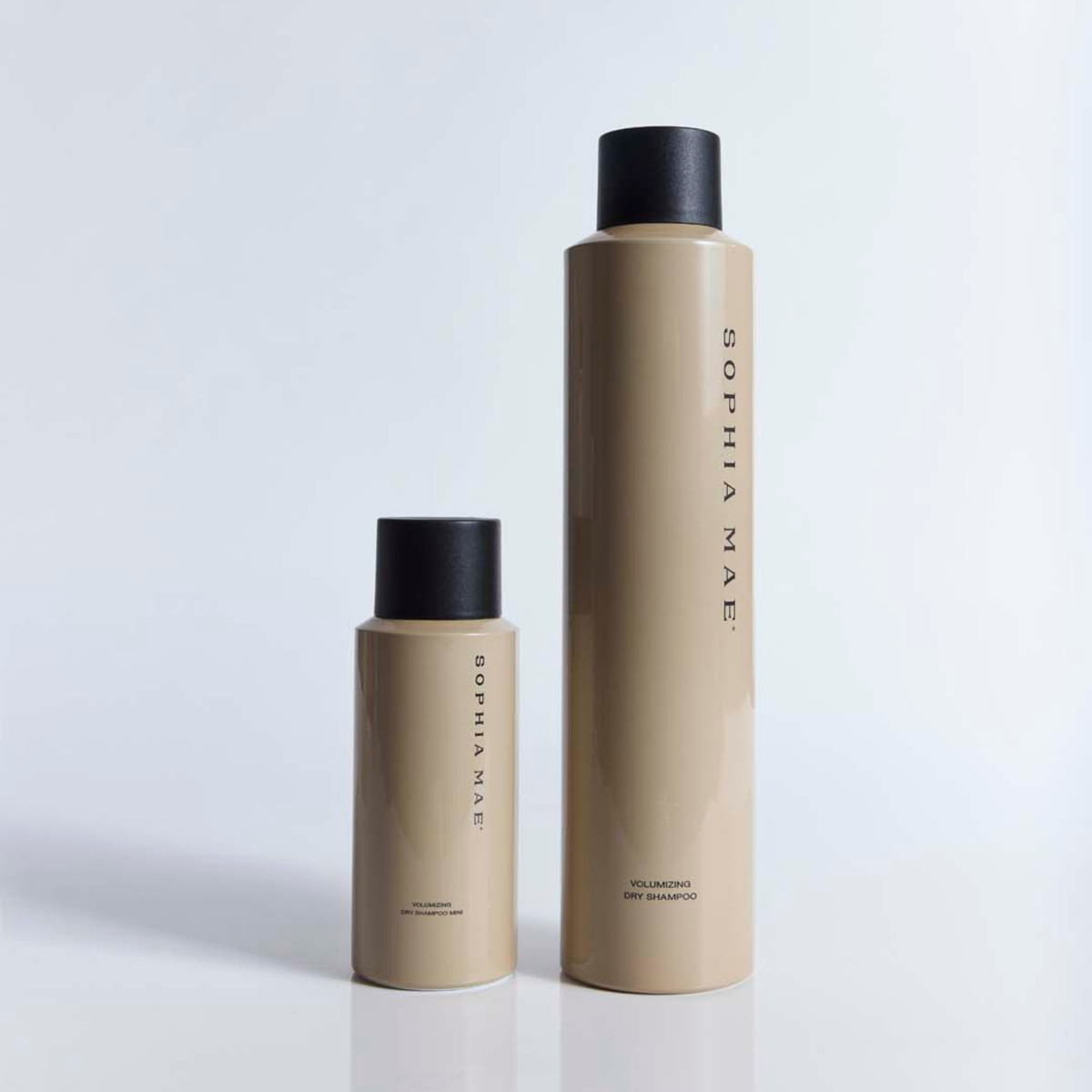 SOPHIA MAE Volumizing Dry Shampoo mini displayed beside Volumizing Dry Shampoo full-size.