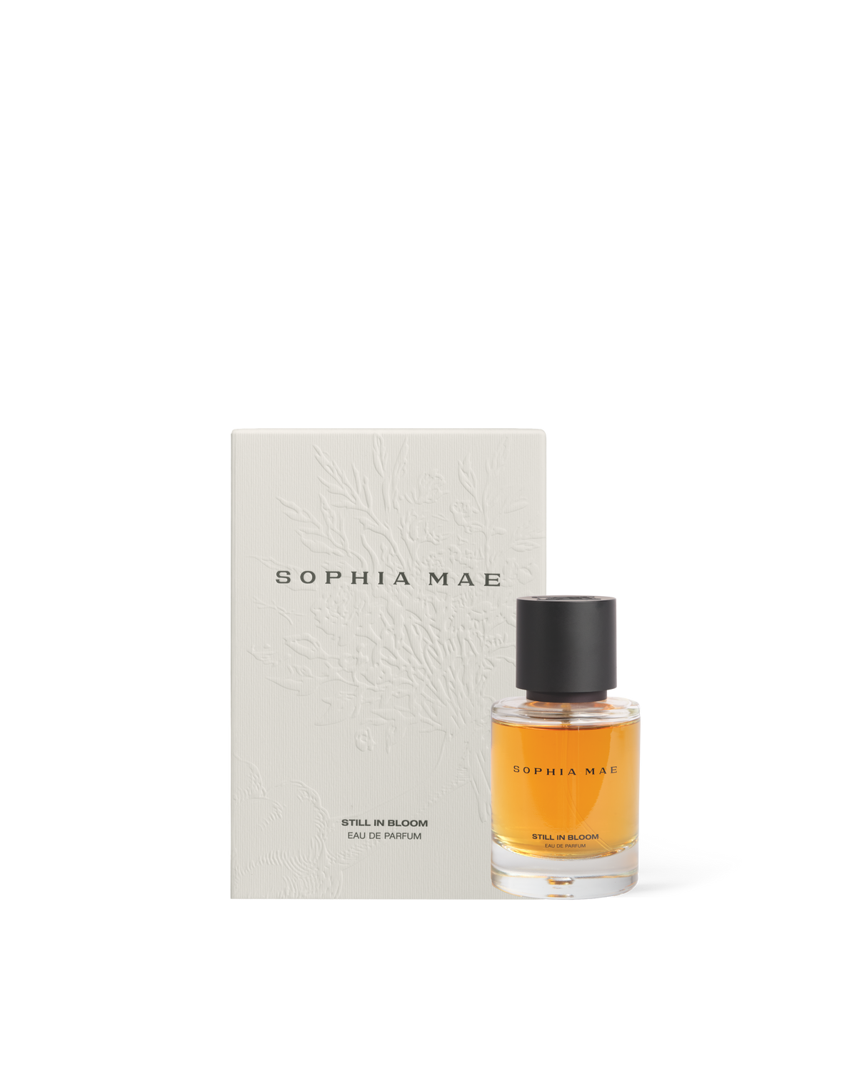 SOPHIA MAE Still In Bloom Eau de Parfum with branded packaging.