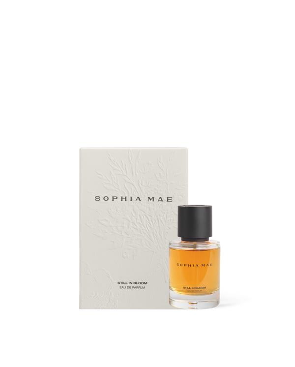 SOPHIA MAE Still In Bloom Eau de Parfum with branded packaging.