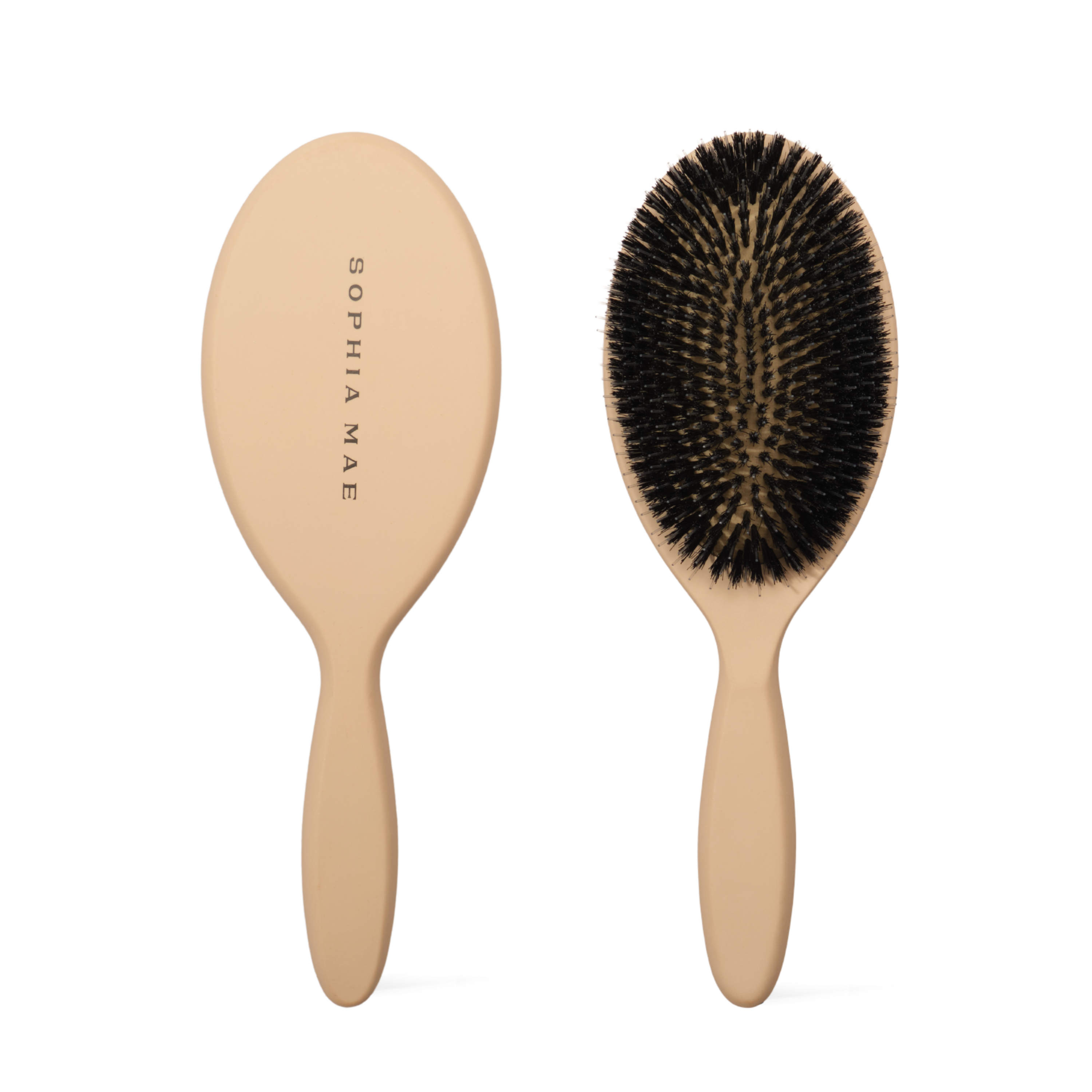 Luxury hair brush that distributes natural oils for healthy shine and nourished hair. Comes with a velvet travel pouch. 