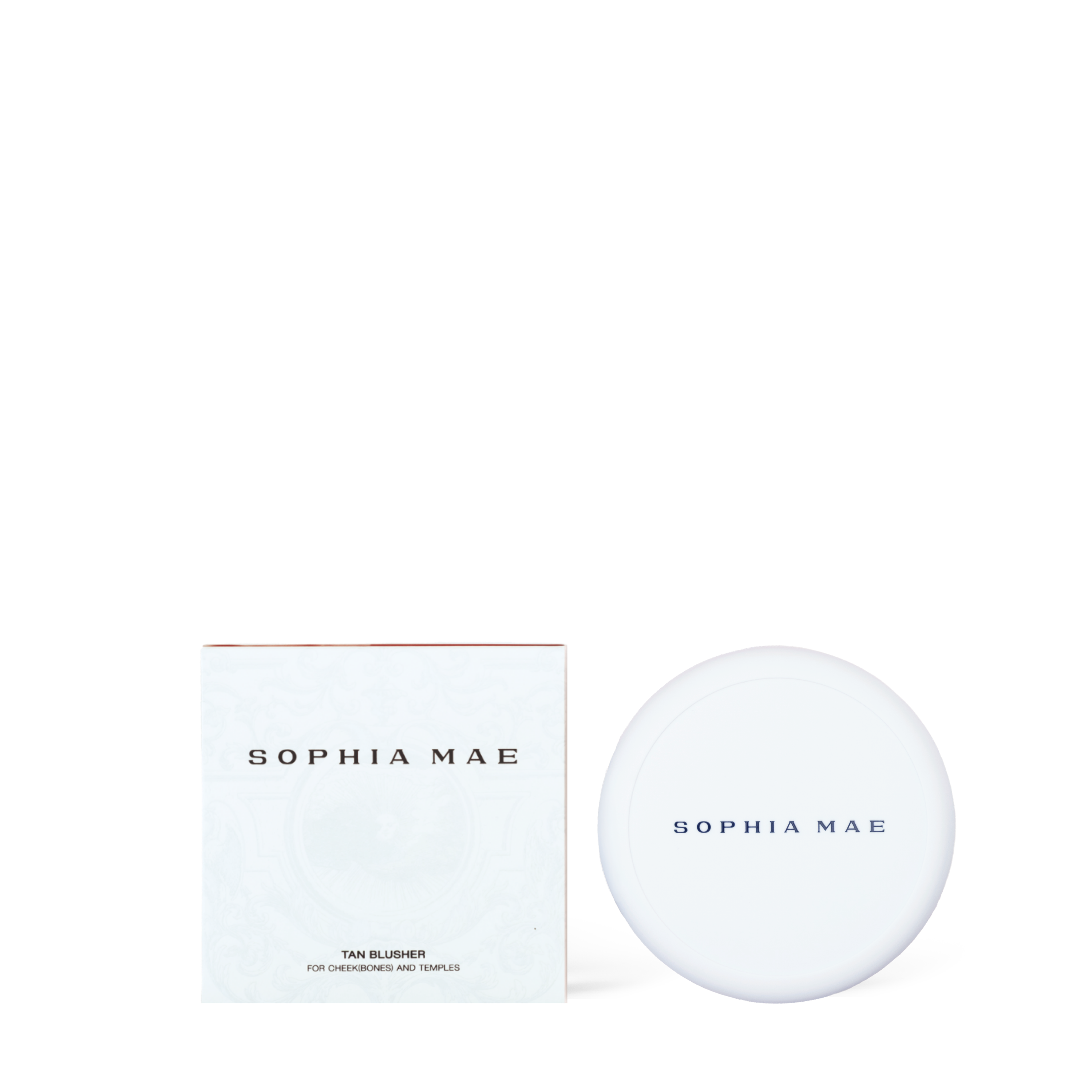 Long lasting tan blush by SOPHIA MAE on transparant background. 