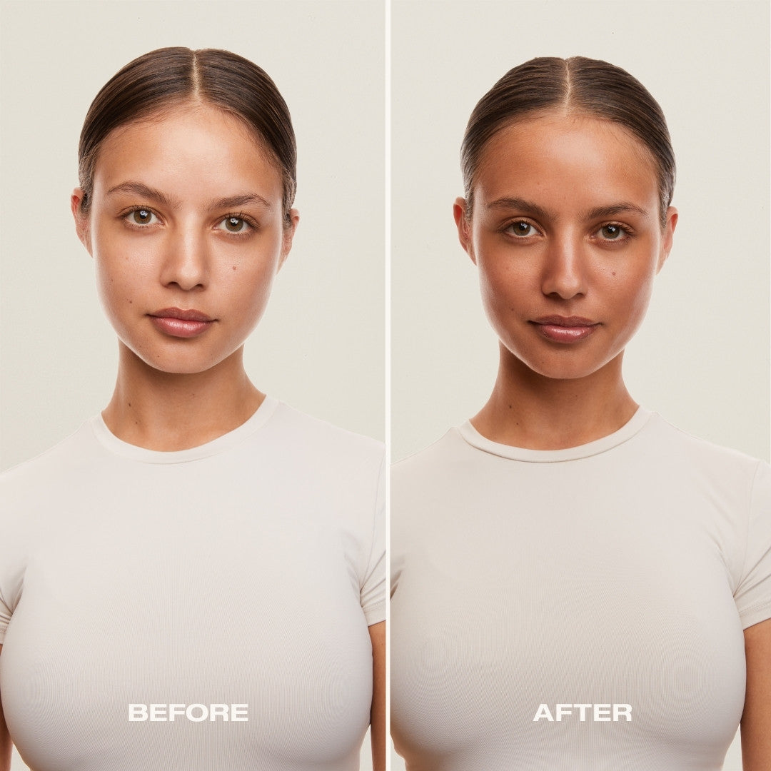 Moisturizing face tan mist with rose, freesia, and citrus scent – suitable for all skin types for an effortless, healthy-looking tan.