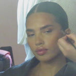 SOPHIA MAE Eyeshadow Palette Shadow Shimmer being applied and blended onto the eyelid with a makeup brush.